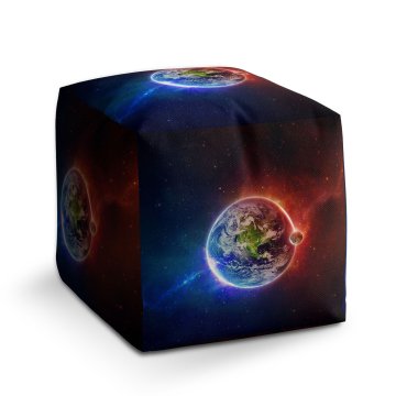 Taburet Cube Planeta Země: 40x40x40 cm