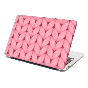 Samolepka na notebook Růžové pletení z vlny