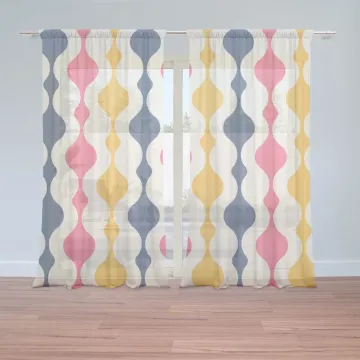 Záclony Barevné křivky: 2ks 150x250cm