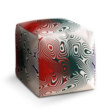 Taburet Cube Dvoubarevná abstrakce: 40x40x40 cm