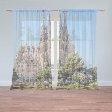 Záclony Barcelona Sagrada Familia: 2ks 150x250cm