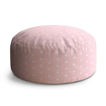 Taburet Circle Bílé puntíky na růžové: 38x48 cm