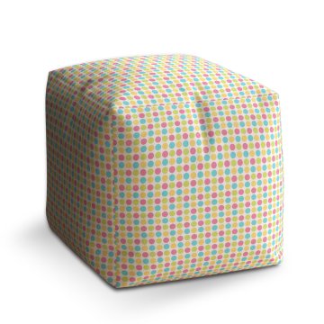 Taburet Cube Veselé barevné puntíky: 40x40x40…