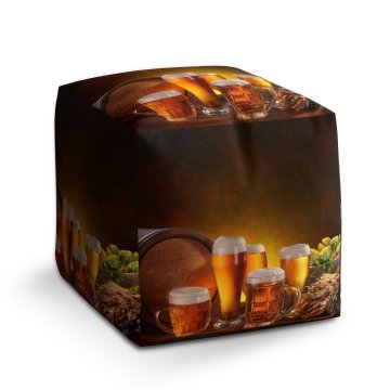 Taburet Cube Sklenice s pivem: 40x40x40 cm