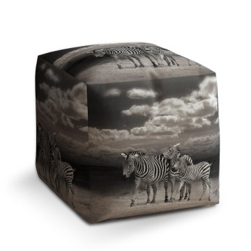 Taburet Cube Zebry: 40x40x40 cm