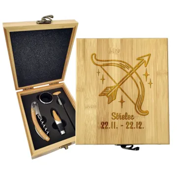 Dárková sada na víno Střelec: 147×168×49 mm