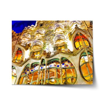 Plakát Barcelona Gaudi Casa Batllo 1