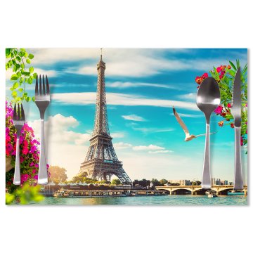 Prostírání Paříž Eifellova věž Mraky:…