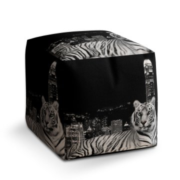 Taburet Cube Městský tygr: 40x40x40 cm
