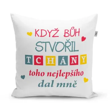 Polštář Když Bůh stvořil tchány: 40x40 cm