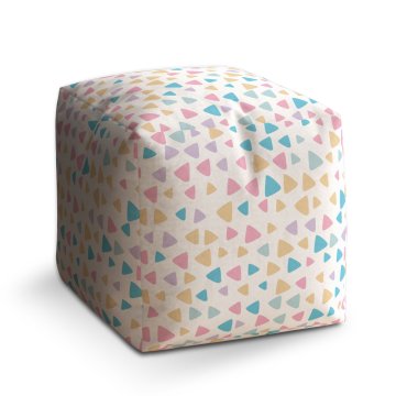 Taburet Cube Barevné trojúhelníčky: 40x40x40 cm