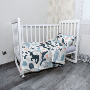 Mikroplyšové dětské povlečení do postýlky Dětský mořský svět