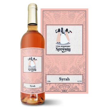 Růžové víno Tým podpory nevěsty: 0,75 l 