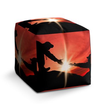 Taburet Cube Horolezci: 40x40x40 cm