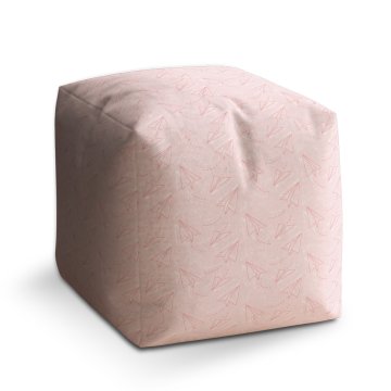 Taburet Cube Růžové papírové vlaštovky: 40x40x40 cm