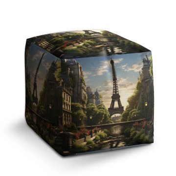Taburet Cube Paříž Eifellova věž Art: 40x40x40 cm