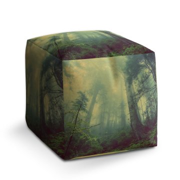 Taburet Cube Temný les: 40x40x40 cm