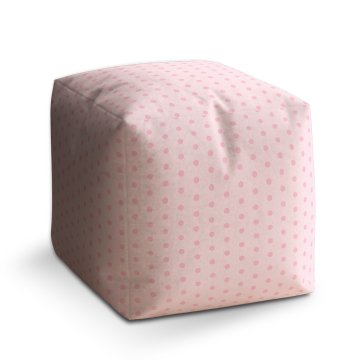 Taburet Cube Růžové puntíky: 40x40x40 cm