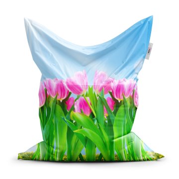 Sedací vak Classic Růžové tulipány