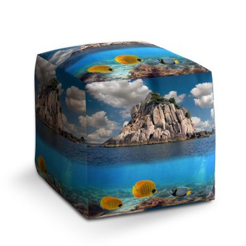 Taburet Cube Skála v moři: 40x40x40 cm