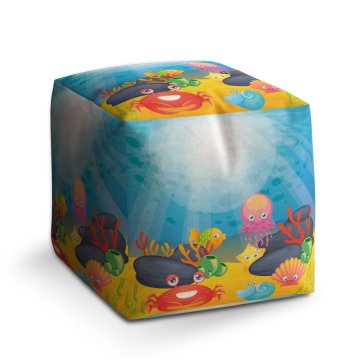 Taburet Cube Podmořský svět: 40x40x40 cm