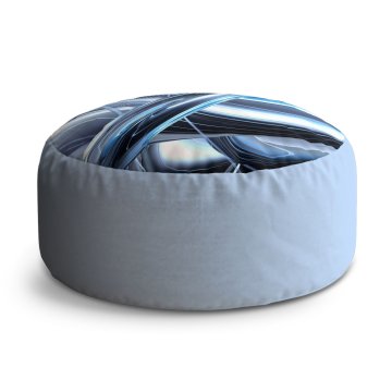 Taburet Circle Modrá abstrakce: 40x50 cm