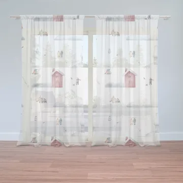 Vánoční záclony Zimní radovánky: 2ks 150x250cm