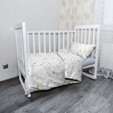 Mikroplyšové dětské povlečení do postýlky Barevné puntíky