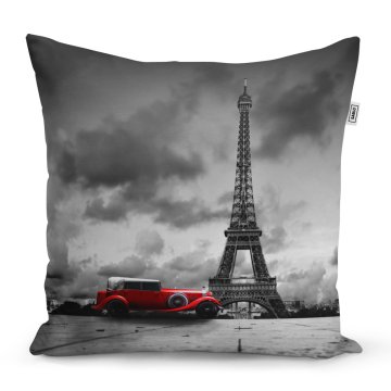 Polštář Eiffelova věž a červené auto