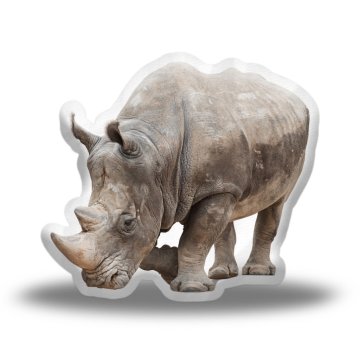 3D polštář ve tvaru Nosorožec