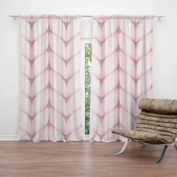 Závěs Bledě růžové pletení: 2ks 140x250cm