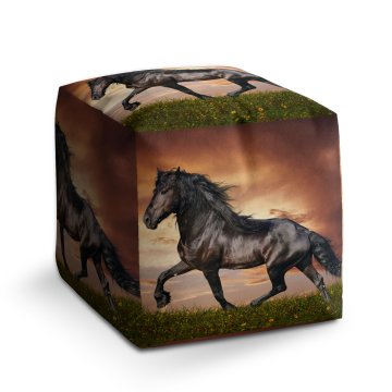 Taburet Cube Friský kůň: 40x40x40 cm