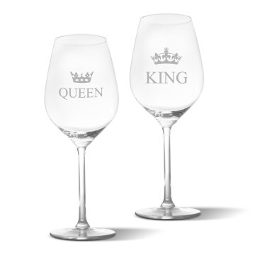 Skleničky na víno King a Queen: 2 x 49 cl