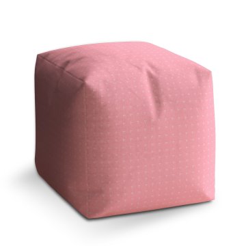 Taburet Cube Bílé čárky na růžové: 40x40x40 cm