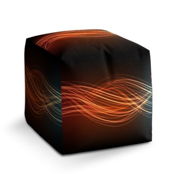 Taburet Cube Abstrakce strip: 40x40x40 cm