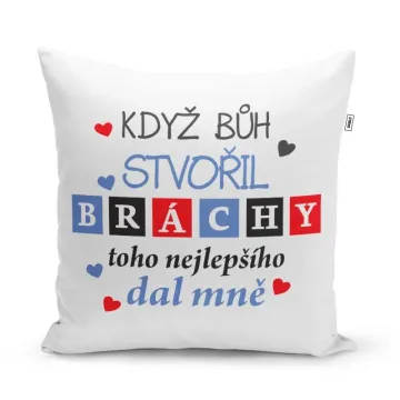 Polštář Když Bůh stvořil bráchy: 40x40 cm