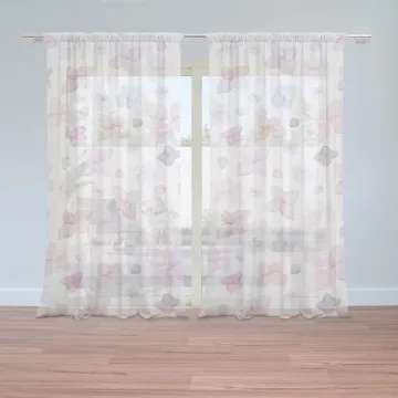 Záclony Malé fialové květy: 2ks 150x250cm