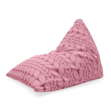 Sedací vak Triangl Růžové pletení: 120 x 100…