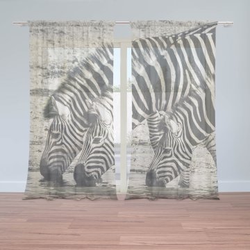 Záclony Zebry u vody: 2ks 150x250cm