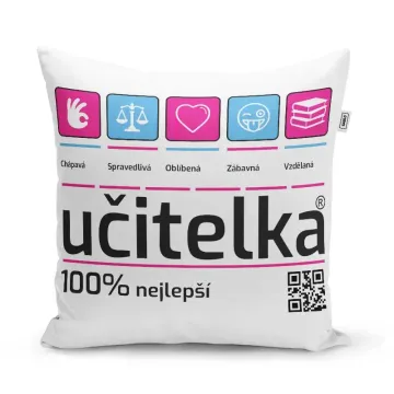 Polštář Učitelka: 40x40 cm