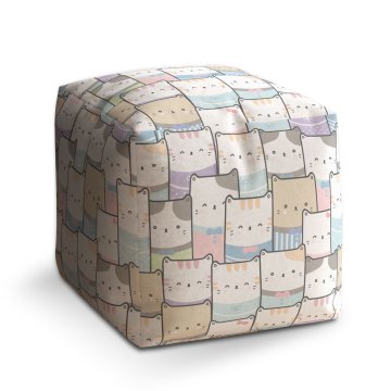 Taburet Cube Kreslená koťátka: 40x40x40 cm