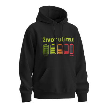 Mikina s potiskem Život učitele Po-Pá