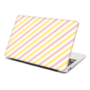 Samolepka na notebook Růžové a žluté pruhy