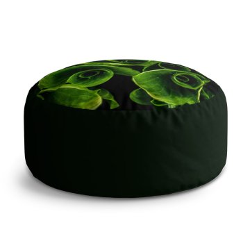 Taburet Circle Zelené listy: 40x50 cm