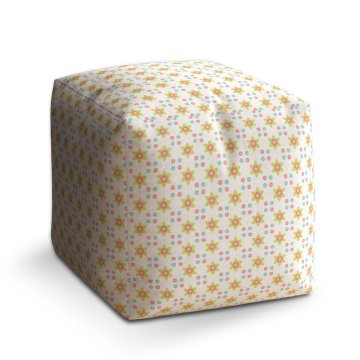 Taburet Cube Barevné kytičky: 40x40x40 cm