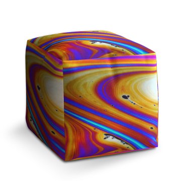 Taburet Cube Barevná abstrakce: 40x40x40 cm