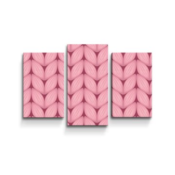 Obraz - 3-dílný Růžové pletení z vlny