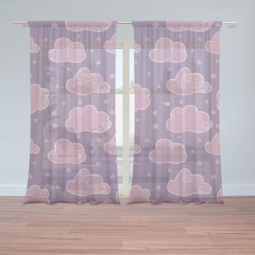 Záclony Růžové obláčky: 2ks 150x250cm